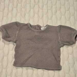 Kids Waffle Knit Top - Gray